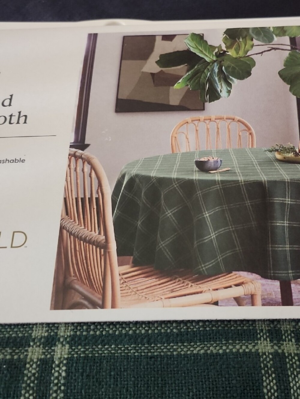 Threshold Green Plaid Round Tablecloth